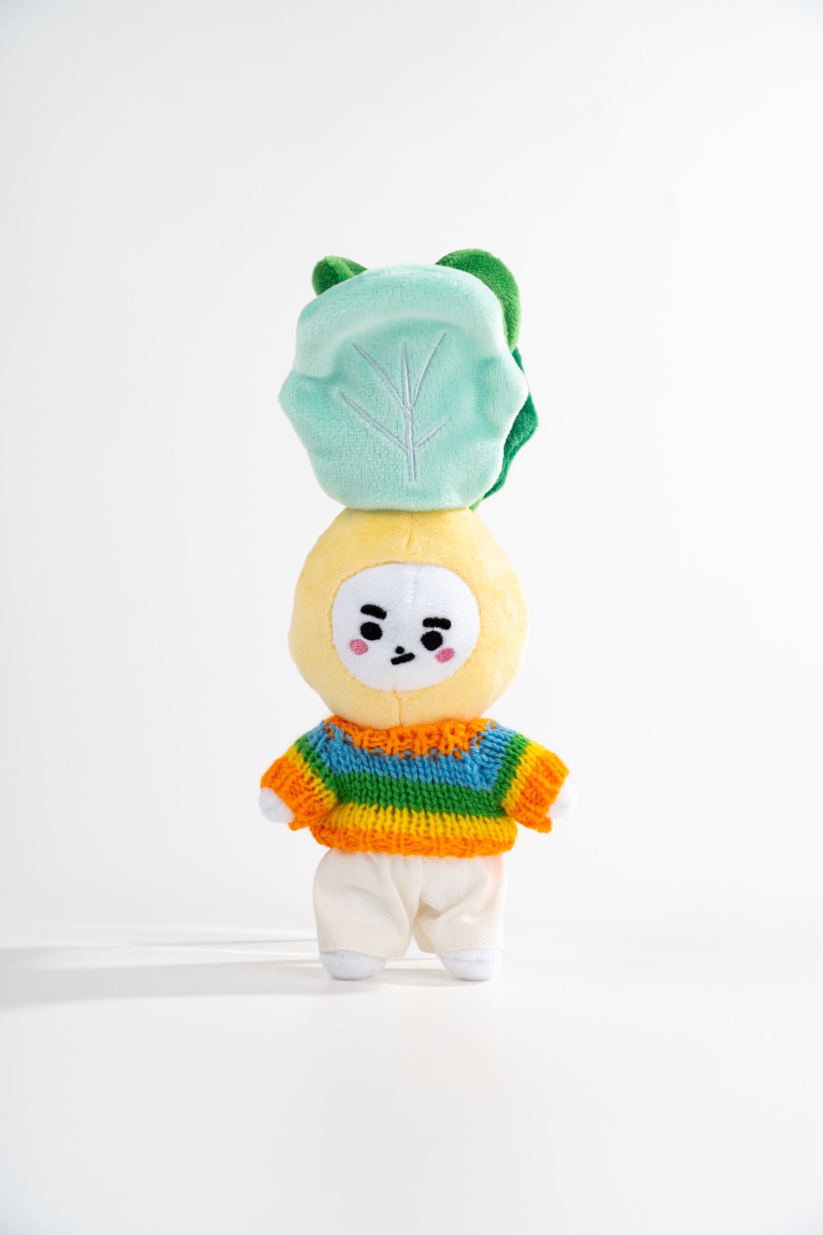 Custom plush product sample on a clean studio background